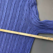 Vintage Navy Polo Ralph Lauren Cable Knit Jumper Women's XL
