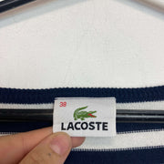 White and Navy Lacoste Jumper Women's Medium