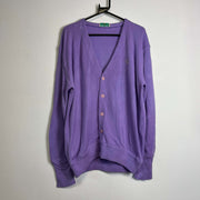 Vintage Fred Perry Purple Knit Cardigan Sweater Large