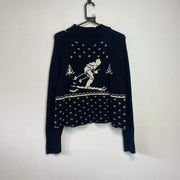 Black and White Chaps Ski Knitwear Sweater Women's Large
