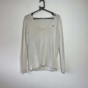 White Lacoste Jumper Women's Medium