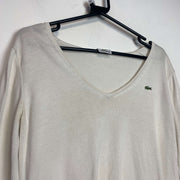 White Lacoste Jumper Women's Medium