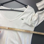 White Lacoste Jumper Women's Medium