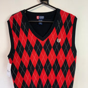 Black and Red Chaps Knitwear Vest Jumper Women's XL