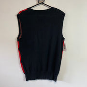 Black and Red Chaps Knitwear Vest Jumper Women's XL