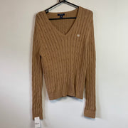 Brown Chaps Cable Knit Sweater Women's XL