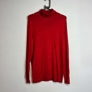 Red Calvin Klein Turtleneck Sweater Jumper Large