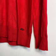 Red Calvin Klein Turtleneck Sweater Jumper Large