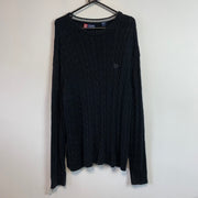 Black Chaps Cable Knit Sweater Women's XL