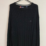 Black Chaps Cable Knit Sweater Women's XL