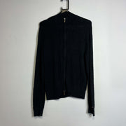 Black Tommy Hilfiger Full Zip Sweater Cardigan Womens XL y2k