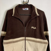 Vintage Fila Track Jacket Beige Brown Small