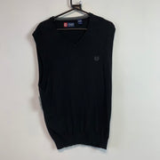 Black Chaps Knitwear Jumper Vest Men's Large