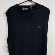 Black Chaps Knitwear Jumper Vest Men's Large