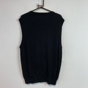 Black Chaps Knitwear Jumper Vest Men's Large