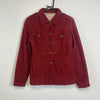 Red Corduroy Fleece Lined Button Up Jacket Women's Medium