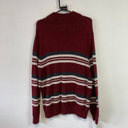 Red and White Chaps Knitwear Sweater Women's Large