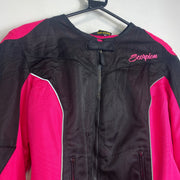 Pink Black Scorpion Biker Jacket Women's Large