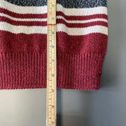 Red and White Chaps Knitwear Sweater Women's Large