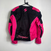 Pink Black Scorpion Biker Jacket Women's Large