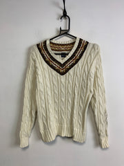 Cream White Tommy Hilfiger Knitwear Sweater Women's Medium