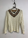 Cream White Tommy Hilfiger Knitwear Sweater Women's Medium