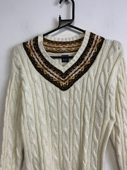 Cream White Tommy Hilfiger Knitwear Sweater Women's Medium