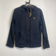 Navy Tommy Hilfiger Canvas Hooded Jacket Size Small