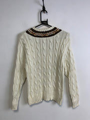 Cream White Tommy Hilfiger Knitwear Sweater Women's Medium