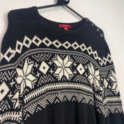Black and White Chaps Knitwear Sweater Women's XL