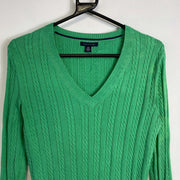 Green Tommy Hilfiger Knit Jumper Sweater Womens Small