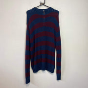 Navy and Red Chaps Knitwear Sweater Women's XL