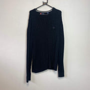 Black Chaps Cable Knit Sweater XL