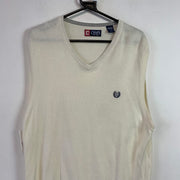 Cream White Chaps Knitwear Jumper Vest Large