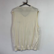 Cream White Chaps Knitwear Jumper Vest Large