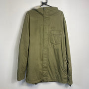 Khaki Green Long Canvas Nike Ski Trench Coat Mens Large