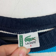 Blue and white Lacoste Jumper Men's Small