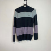 Black Blue Purple Lacoste Wolly Jumper Women's Medium