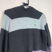 Black Blue Purple Lacoste Wolly Jumper Women's Medium