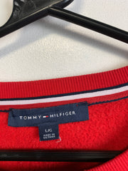 Red Tommy Hilfiger Sweatshirt Women's Large