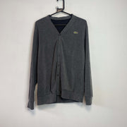 Grey Lacoste Cardigan Jumper Women's Large