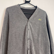 Grey Lacoste Cardigan Jumper Women's Large