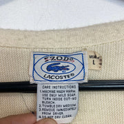 Vintage 90s Beige Izod Lacoste Cardigan Sweater Men's Large