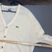Vintage 90s Beige Izod Lacoste Cardigan Sweater Men's Large