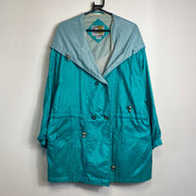 Teal Blue Current Seen Long Coat Womens XXL