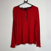 Red Button Down Tommy Hilfiger Womens Large Sweater Knit