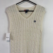 Cream White Knitwear Sweater Vest Women's XL