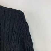 Black Chaps Cable Knit Sweater Women's Large