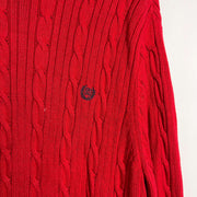 Red Chaps Ralph Lauren Cable Knit Jumper Medium