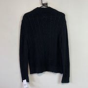 Black Chaps Cable Knit Sweater Women's Large